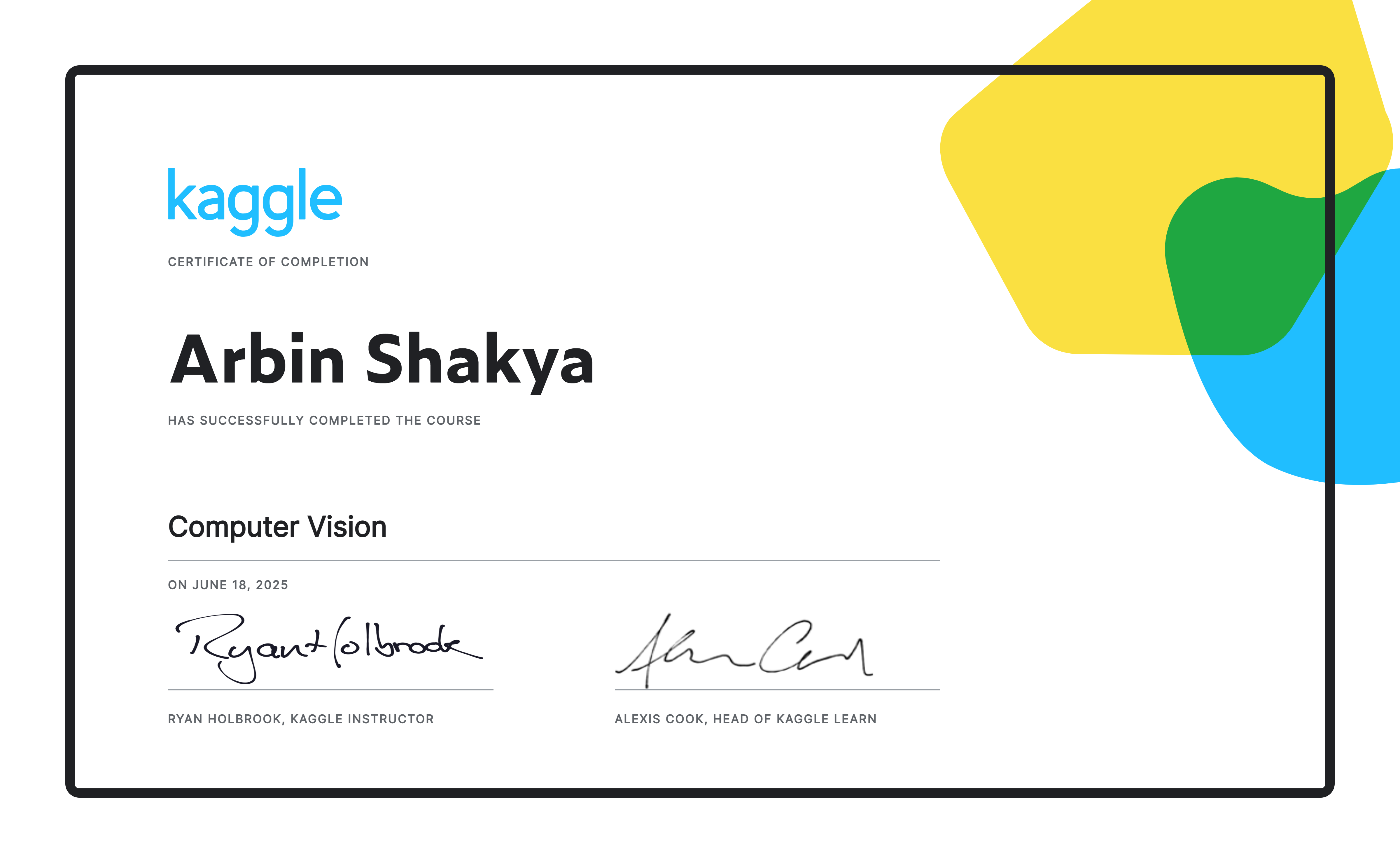Kaggle Certificate